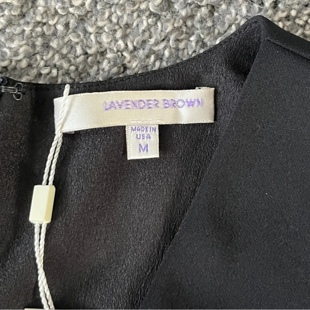 Lavender Brown Black Wrap Jumpsuit Size M - Picture 6 of 8